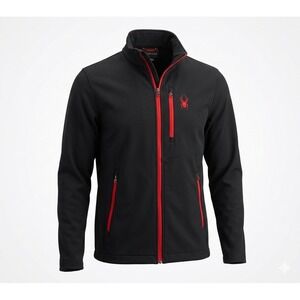 Spyder 71H66028-01 Men's Black‎ w Red Zippers Jacket. Size M